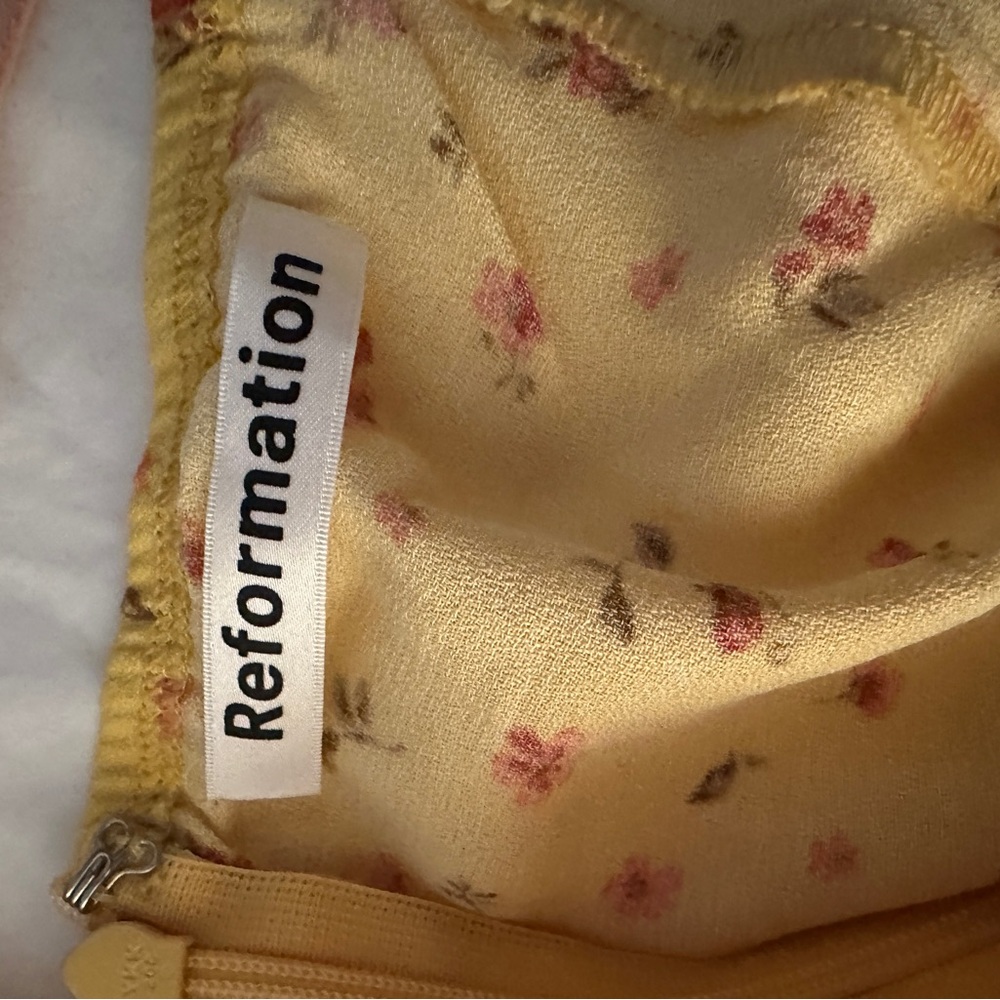 Reformation Yellow Floral Mini Dress Sette - Picture 3 of 4